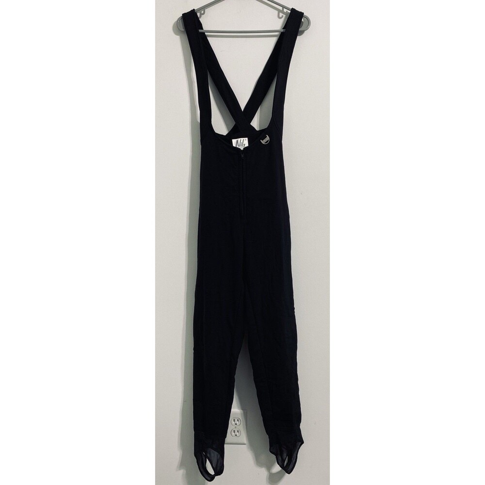 Nils Ski Bib Bibs Women’s 12 R Black Cross Back Stirrup Pants Vintage Snow Bunny